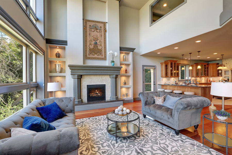 Floral Vase in a Gazebo European Tapestry