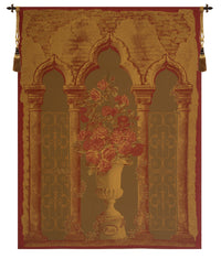 Rose Colonnade Red European Tapestry