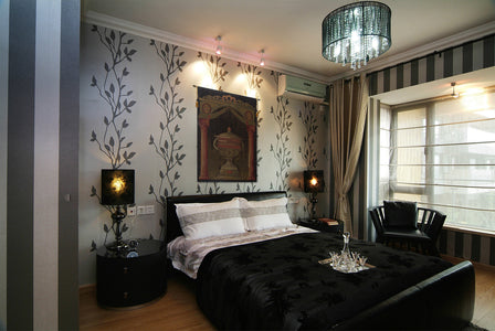 Olde World Filigree Urn Black European Tapestry