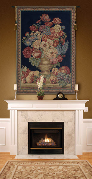 Vase on Blue Mini European Tapestry