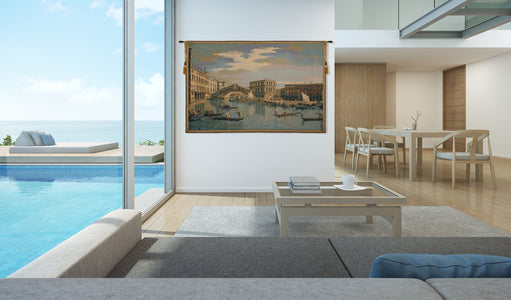 The Rialto Bridge Grand Canal  Italian Tapestry Wall Hanging