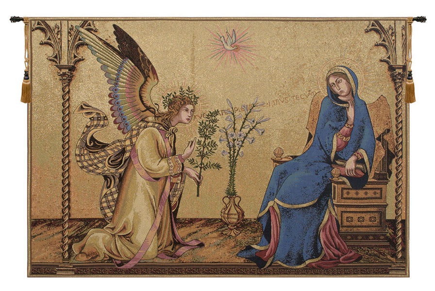 Annunciazione Tra I Santi Ansano E Margherita Italian Tapestry Wall Hanging