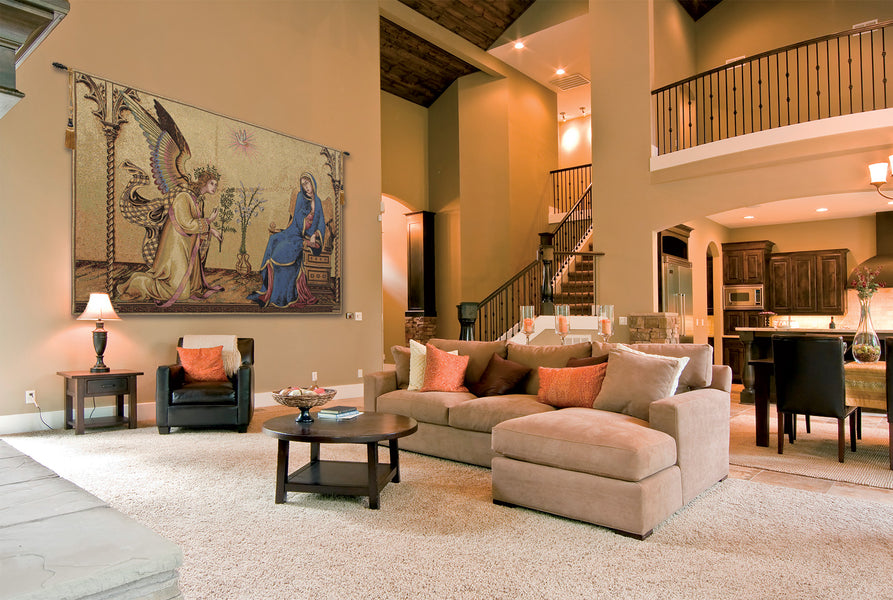 Annunciazione Tra I Santi Ansano E Margherita Italian Tapestry Wall Hanging