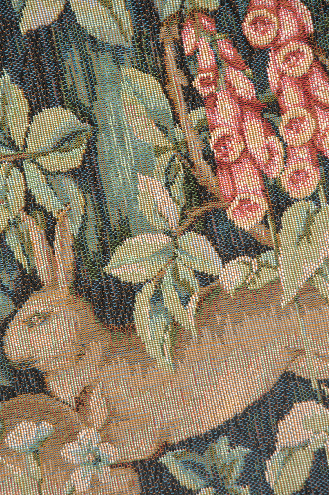 Two Hares In A Forest Small French Tapestry Cushion