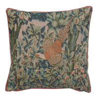 A Pheasant In A Forest Small French Tapestry Cushion by William Morris