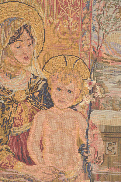Madonna and Child Seated European Tapestry