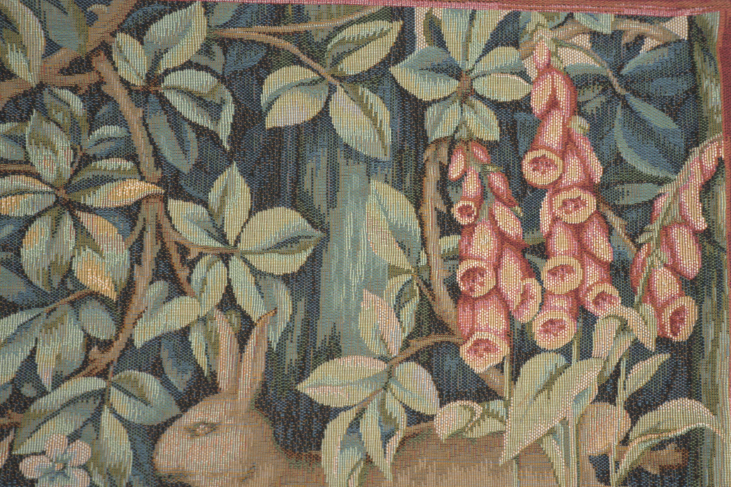 Two Hares In A Forest Large French Tapestry Cushion