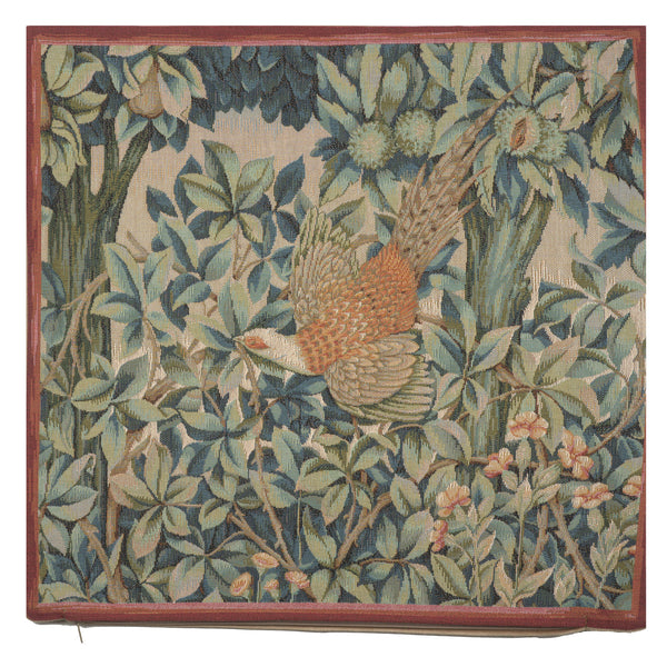 A Pheasant In A Forest Large French Tapestry Cushion