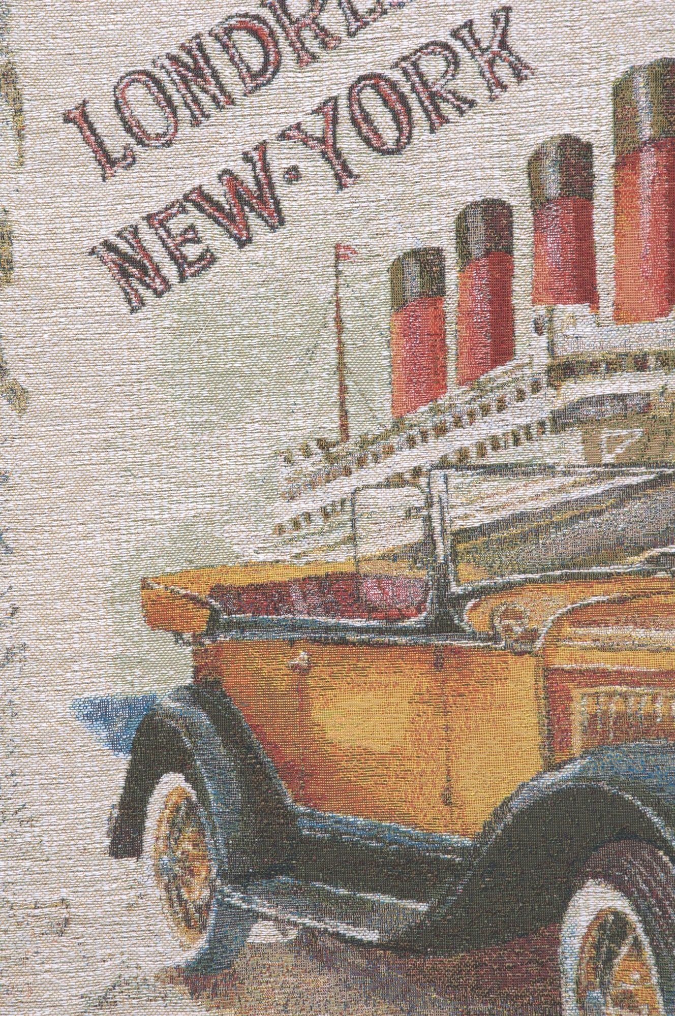 Londres New York Beige Belgian Tapestry Wall Hanging