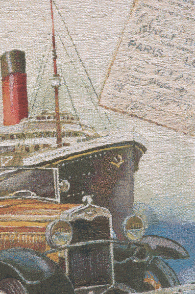 Londres New York Beige Belgian Tapestry Wall Hanging