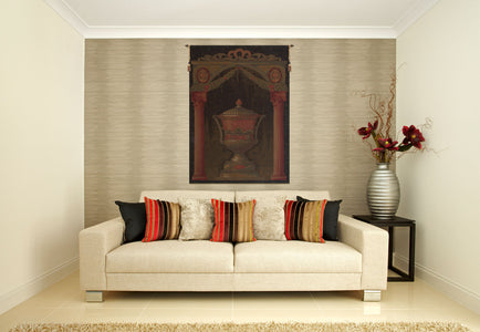 Olde World Filigree Urn Black II European Tapestry