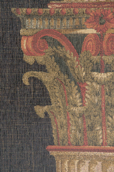 Urn on Pillar Black Small European Tapestry
