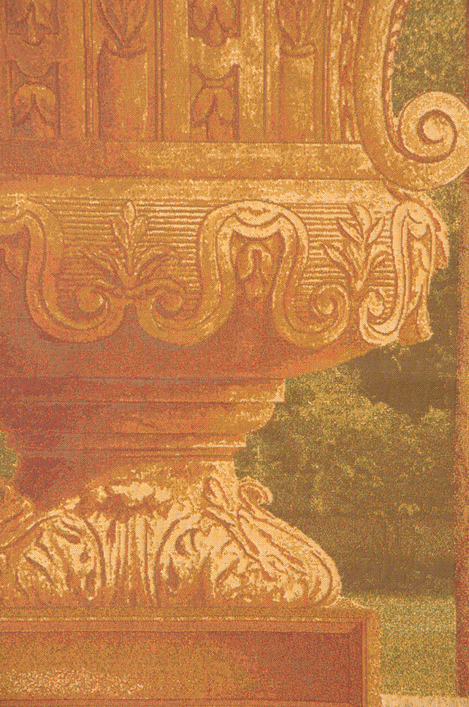Urn with Columns Brown European Tapestry