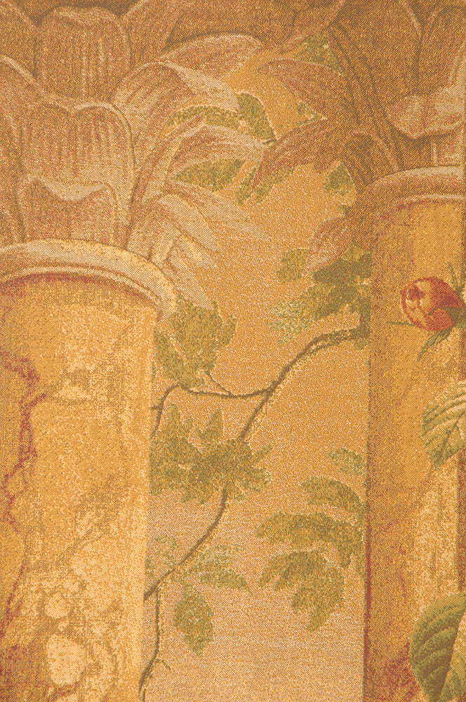Urn with Columns Brown European Tapestry