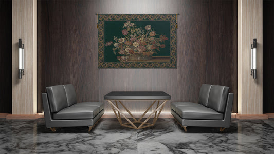 The Vase in Green European Tapestry