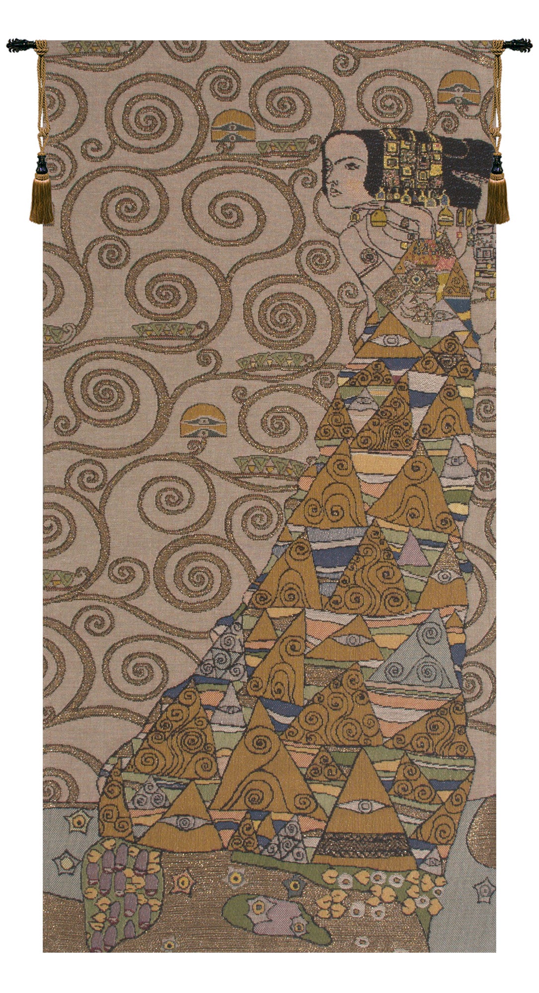 L'Attente Klimt a Droite Gris French Tapestry