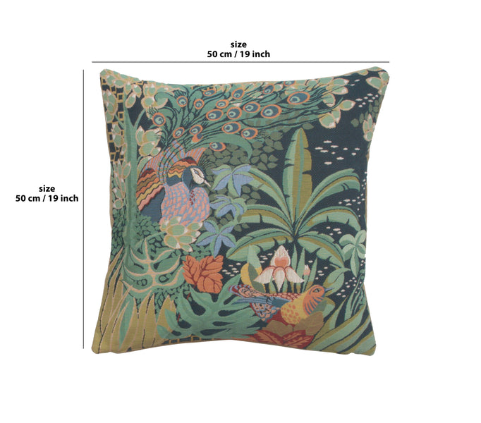 Jungle and Two Birds French Tapestry Cushion