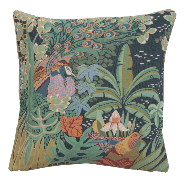 Jungle and Two Birds French Tapestry Cushion