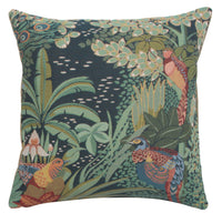 Jungle and Three Birds French Tapestry Cushion by Anne Leurent's