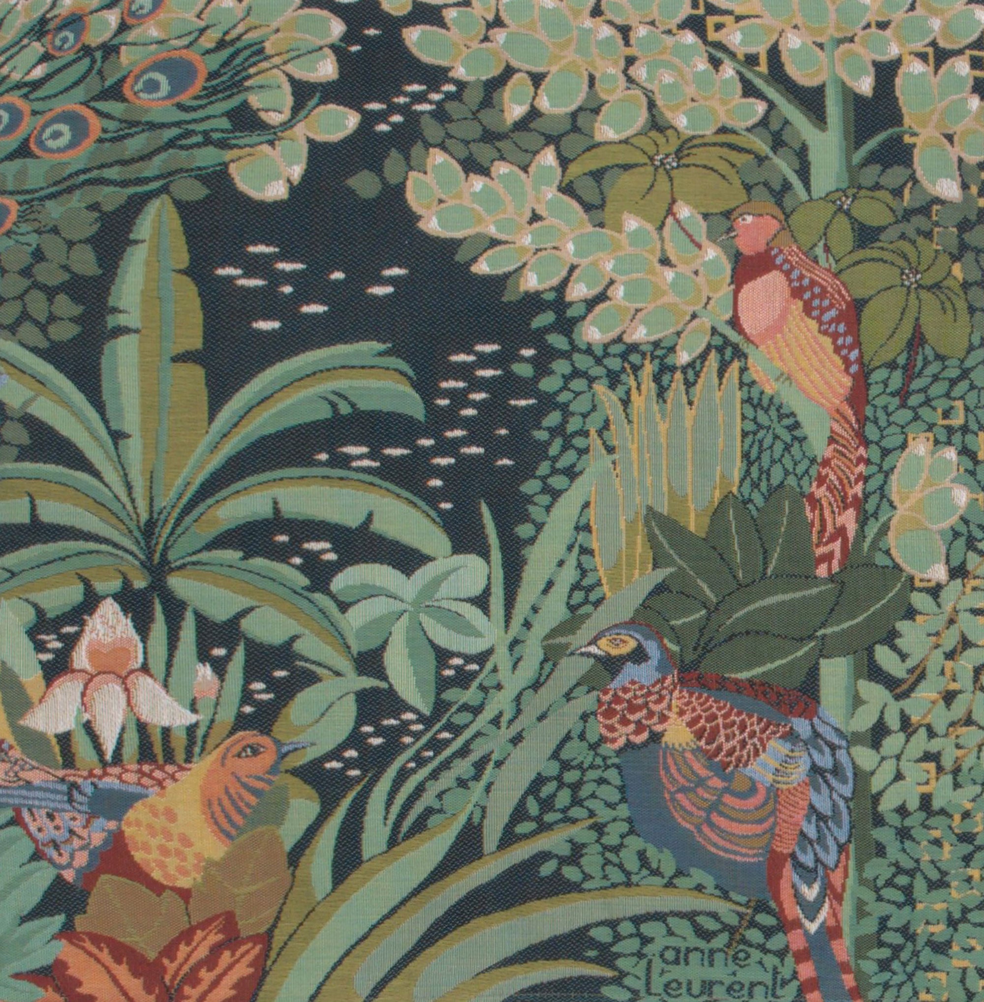 Jungle and Three Birds French Tapestry Cushion
