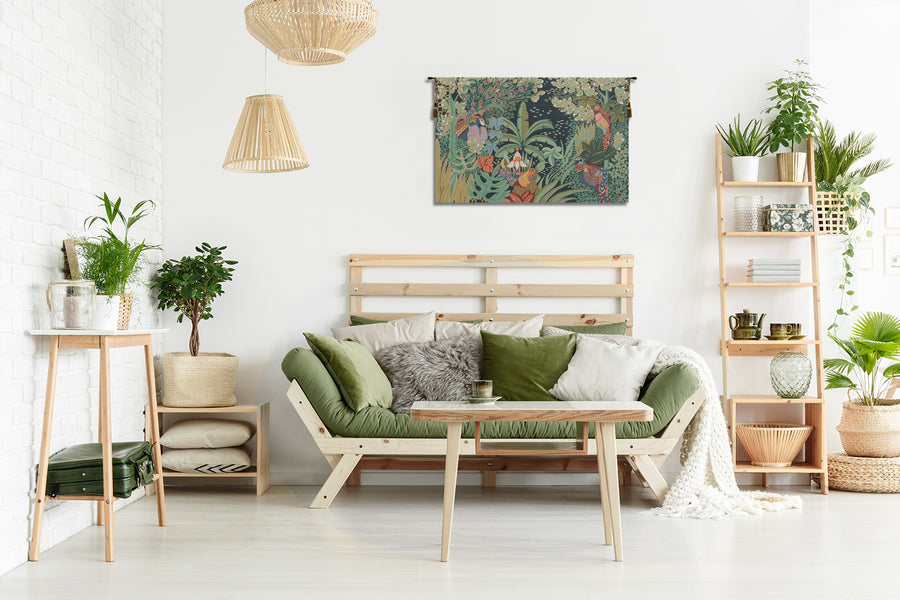 Jungle and Four Birds French Tapestry