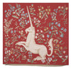 Licorne Fleuri Red French Tapestry Cushion