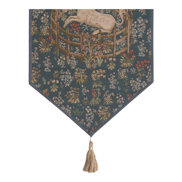 Licorne Captive Bleu Small French Tapestry Table Runner