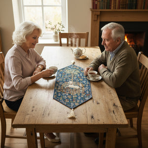 Licorne Captive Bleu Small French Tapestry Table Runner