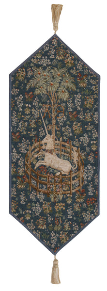 Licorne Captive Bleu Small French Tapestry Table Runner