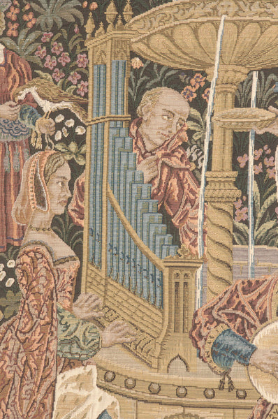 Country Musicians Square Dark European Tapestry