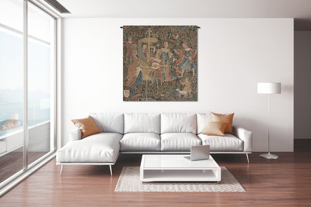 Country Musicians Square Dark European Tapestry