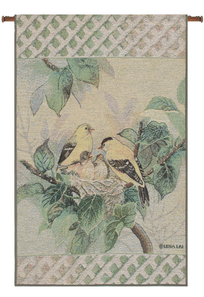 Nature's Harmony Finch Tapestry Banner by Lena Liu