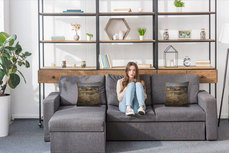 Le Crau with Peach Trees Belgian Cushion Cover