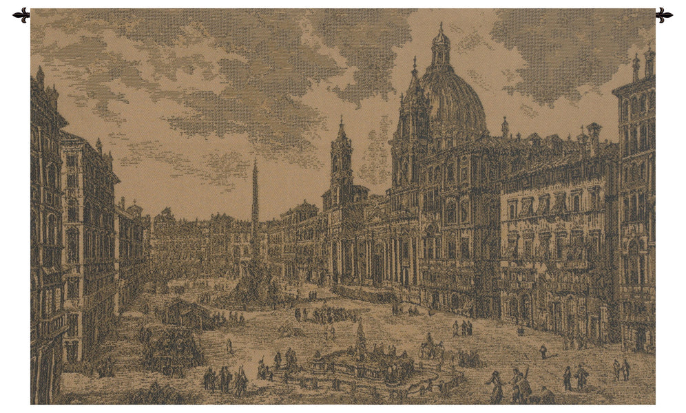 Navona Square II Italian Tapestry Wall Hanging