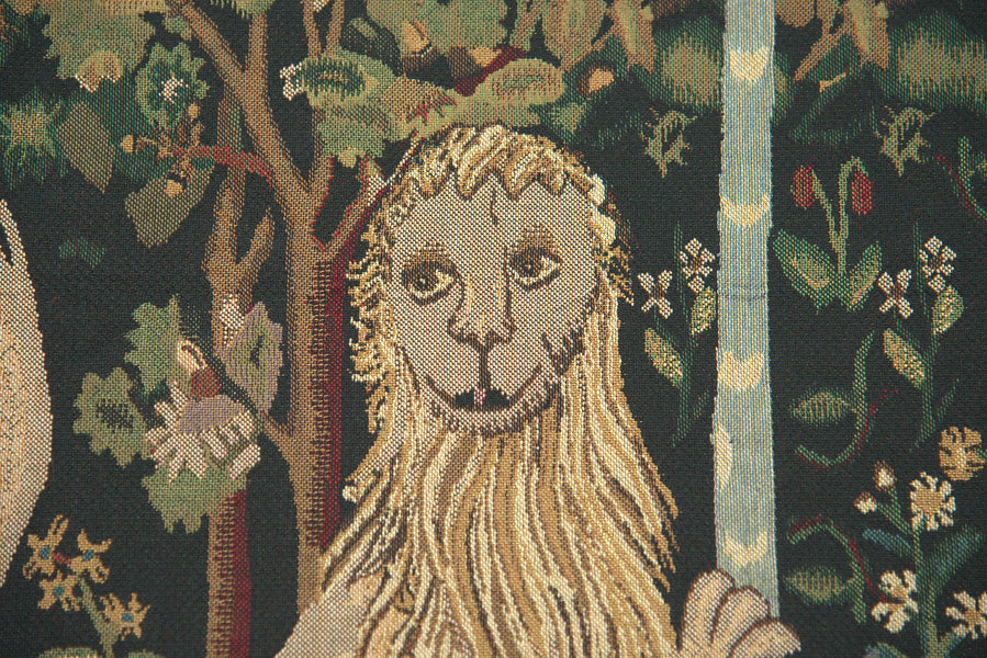 Lady and the Mirror Dark Belgian Tapestry