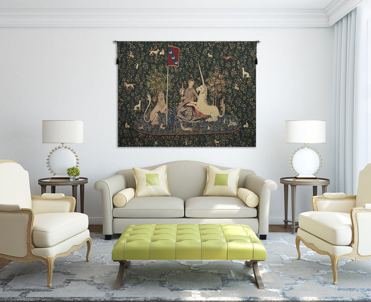 Lady and the Mirror Dark Belgian Tapestry