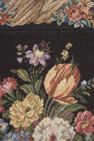 Bunch of Flowers Black European Tapestry