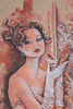 Lady In Rose Belgian Tapestry Wall Hanging