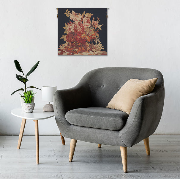 Square Romantique Blue Small European Tapestry