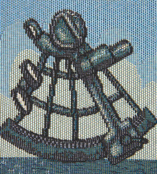 Nautical Scene I Black Tassels Tapestry Table Runner