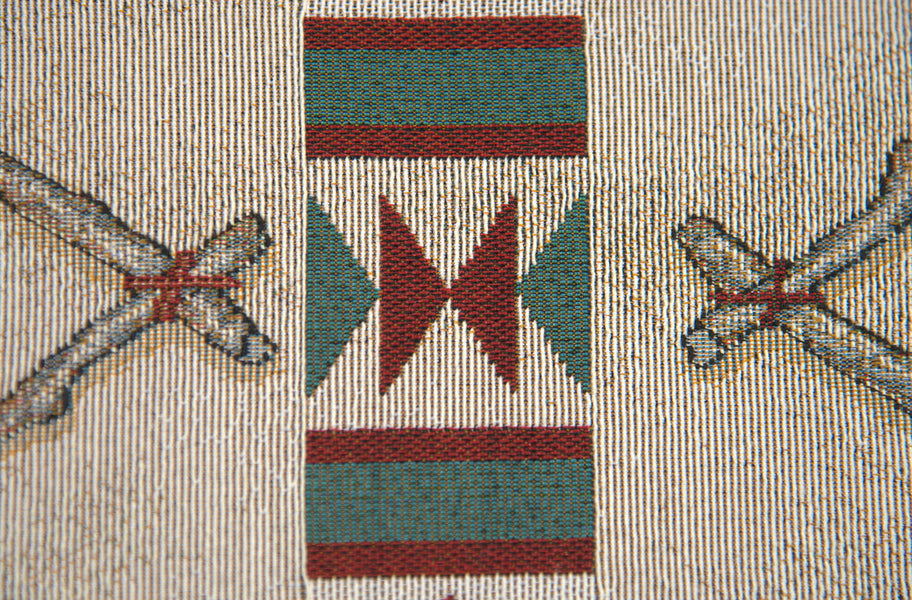 Rustic Retreat with Red Tassels Tapestry Table Runner