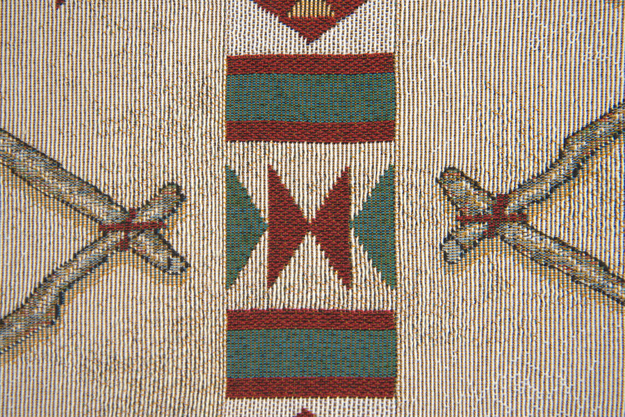 Rustic Retreat with Black Tassels Tapestry Table Runner