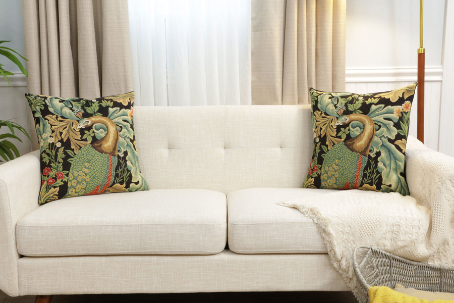 Peacock by William Morris European Cushion Cover