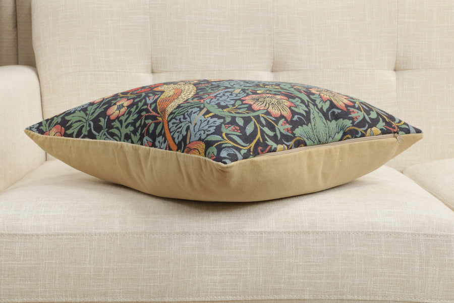 Strawberry Thief A Blue by William Morris European Cushion Cover