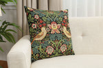 Strawberry Thief A Black by William Morris European Cushion Cover