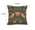 Strawberry Thief A Black by William Morris European Cushion Cover