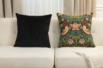 Strawberry Thief A Black by William Morris European Cushion Cover
