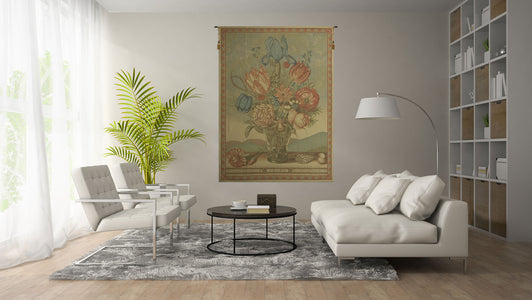 The Grand Bouquet Beige European Tapestry