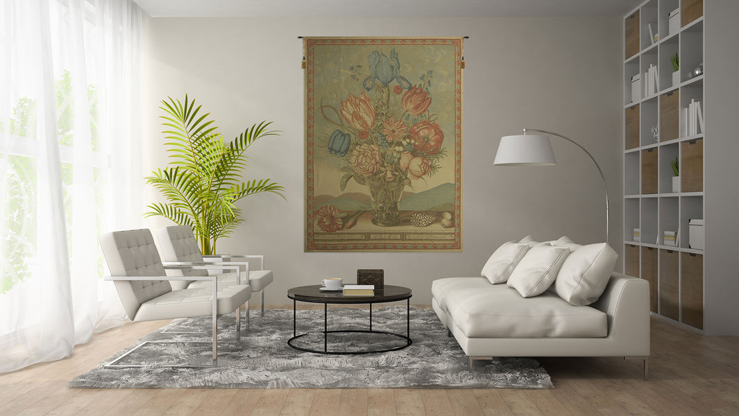 The Grand Bouquet Beige European Tapestry