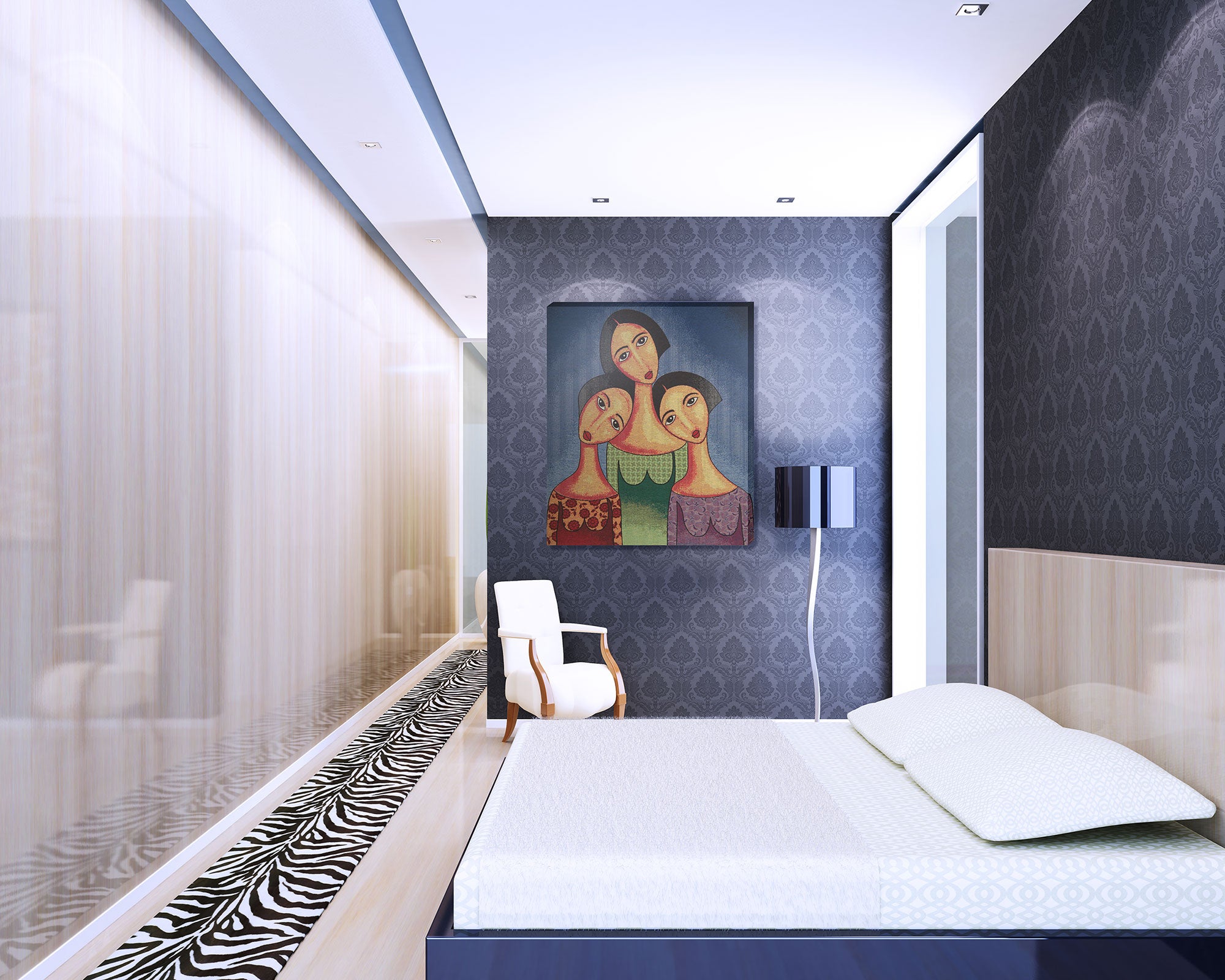 Three Sister Stretched Wall Tapestry